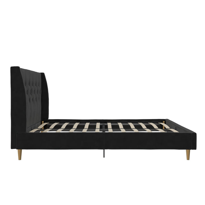 Her Majesty Upholstered Bed - Black - Queen
