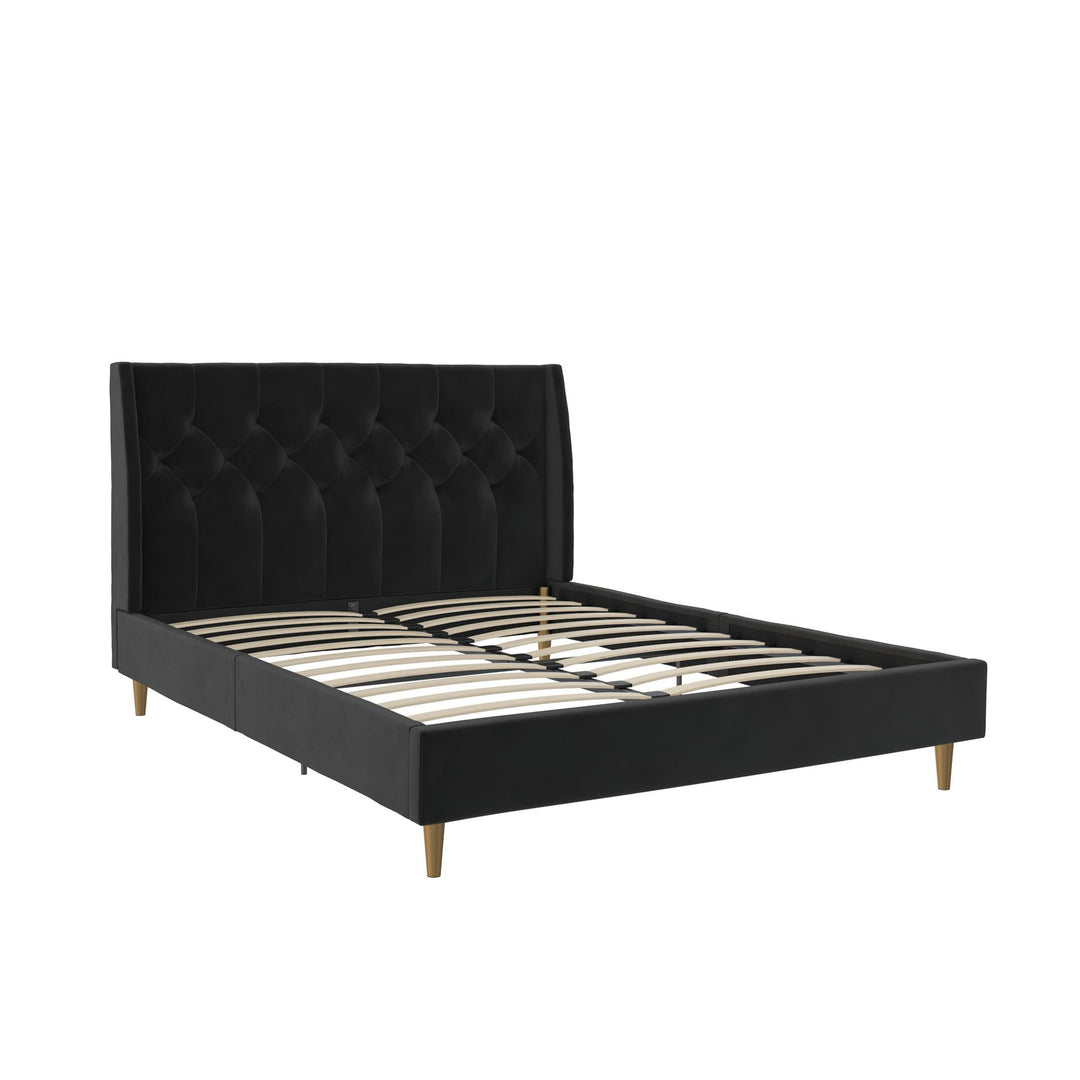 Her Majesty Upholstered Bed - Black - Queen