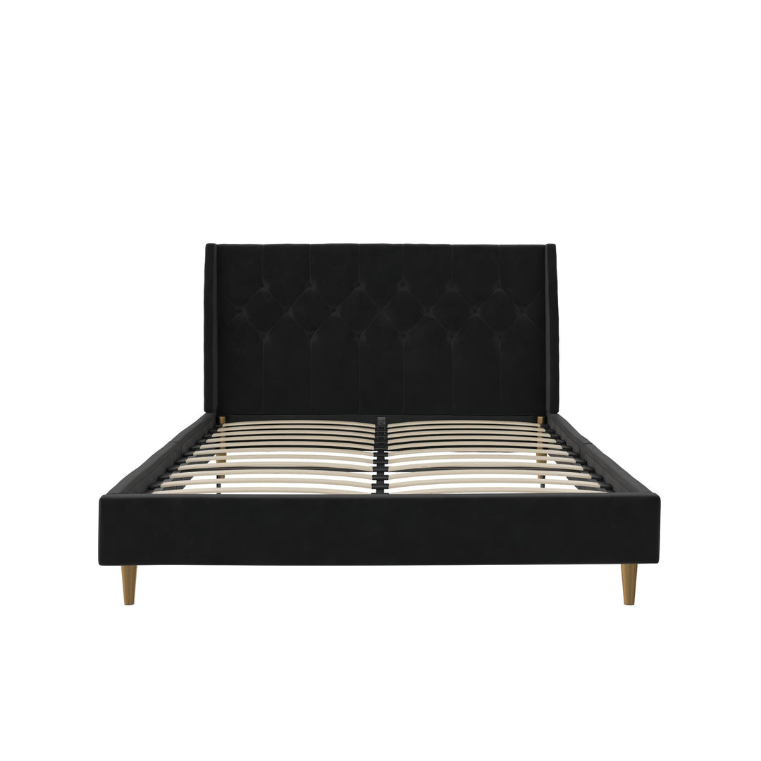 Her Majesty Upholstered Bed - Black - Queen