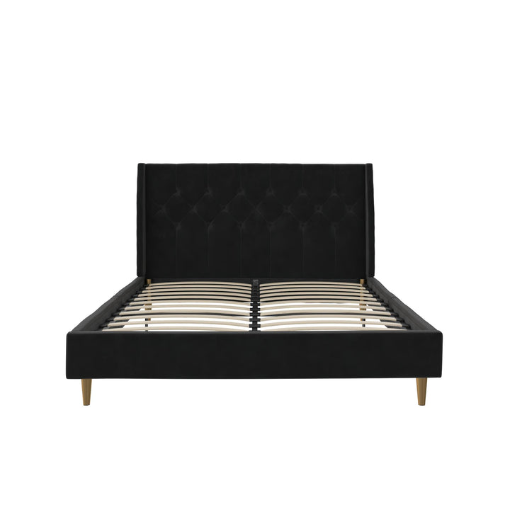 Her Majesty Upholstered Bed - Black - Queen