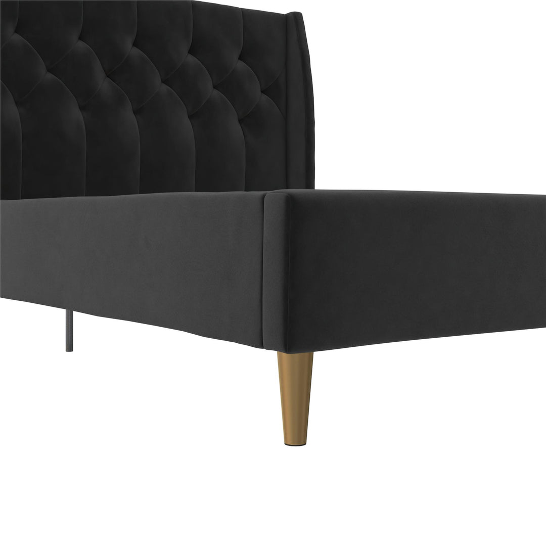 Her Majesty Upholstered Bed - Black - Queen