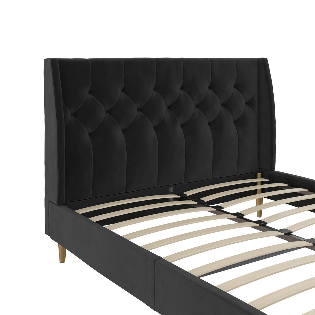 Her Majesty Upholstered Bed - Black - Queen