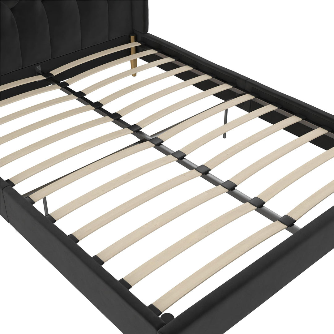 Her Majesty Upholstered Bed - Black - Queen