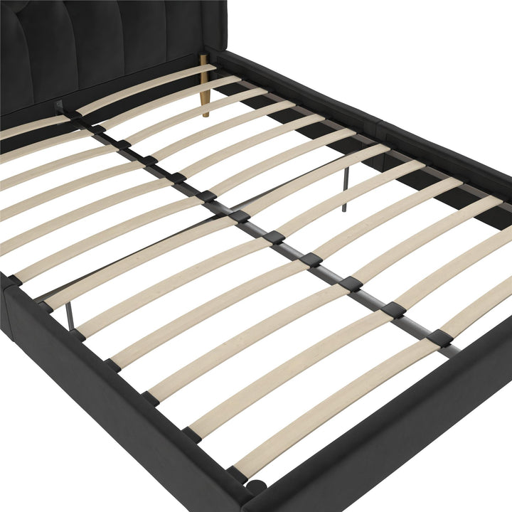 Her Majesty Upholstered Bed - Black - Queen