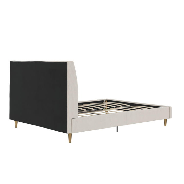 Her Majesty Upholstered Bed - Ivory - Queen
