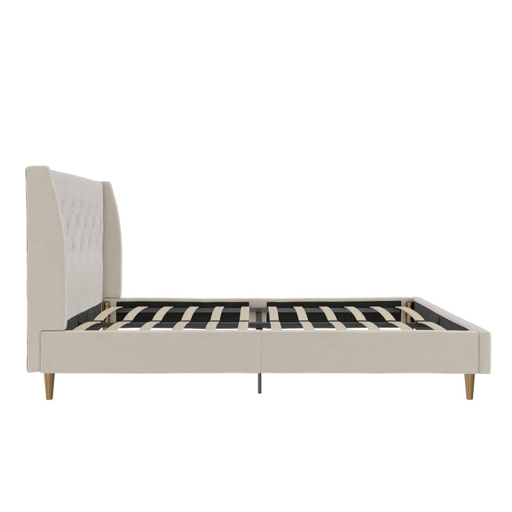 Her Majesty Upholstered Bed - Ivory - Queen