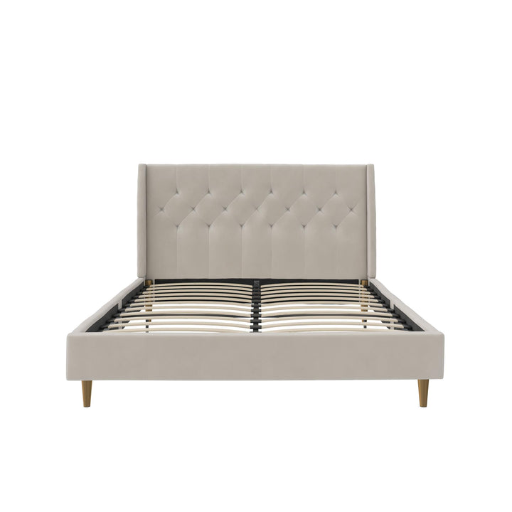 Her Majesty Upholstered Bed - Ivory - Queen