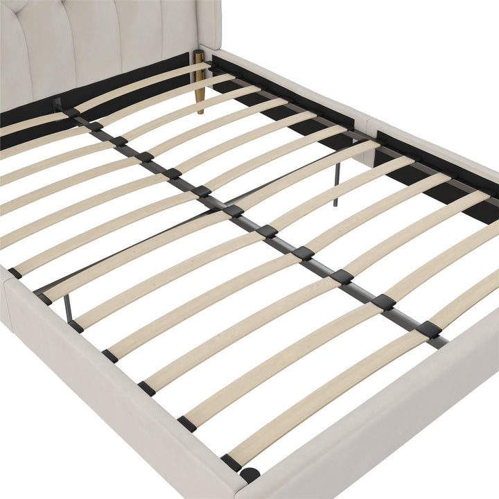 Her Majesty Upholstered Bed - Ivory - Queen