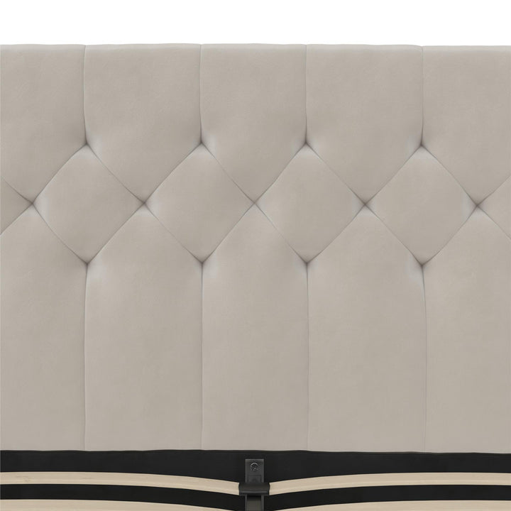 Her Majesty Upholstered Bed - Ivory - Queen