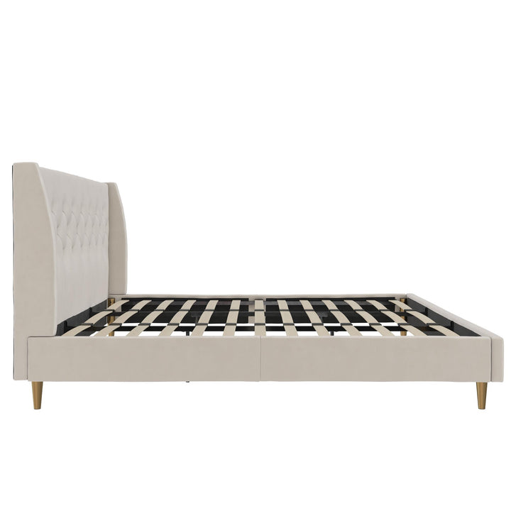 Her Majesty Upholstered Bed - Ivory - King