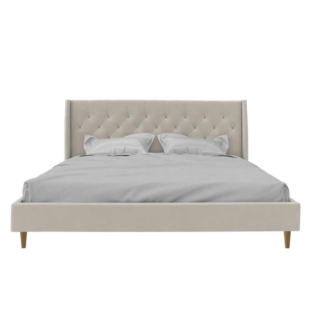 Her Majesty Upholstered Bed - Ivory - King