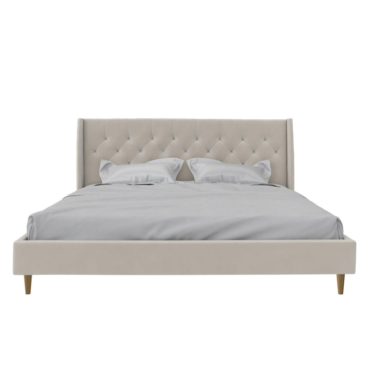 Her Majesty Upholstered Bed - Ivory - King
