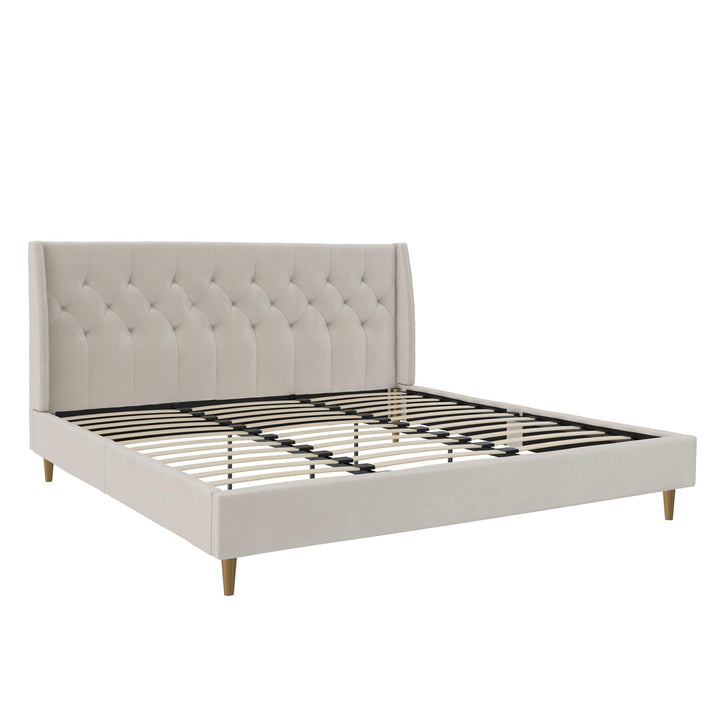 Her Majesty Upholstered Bed - Ivory - King