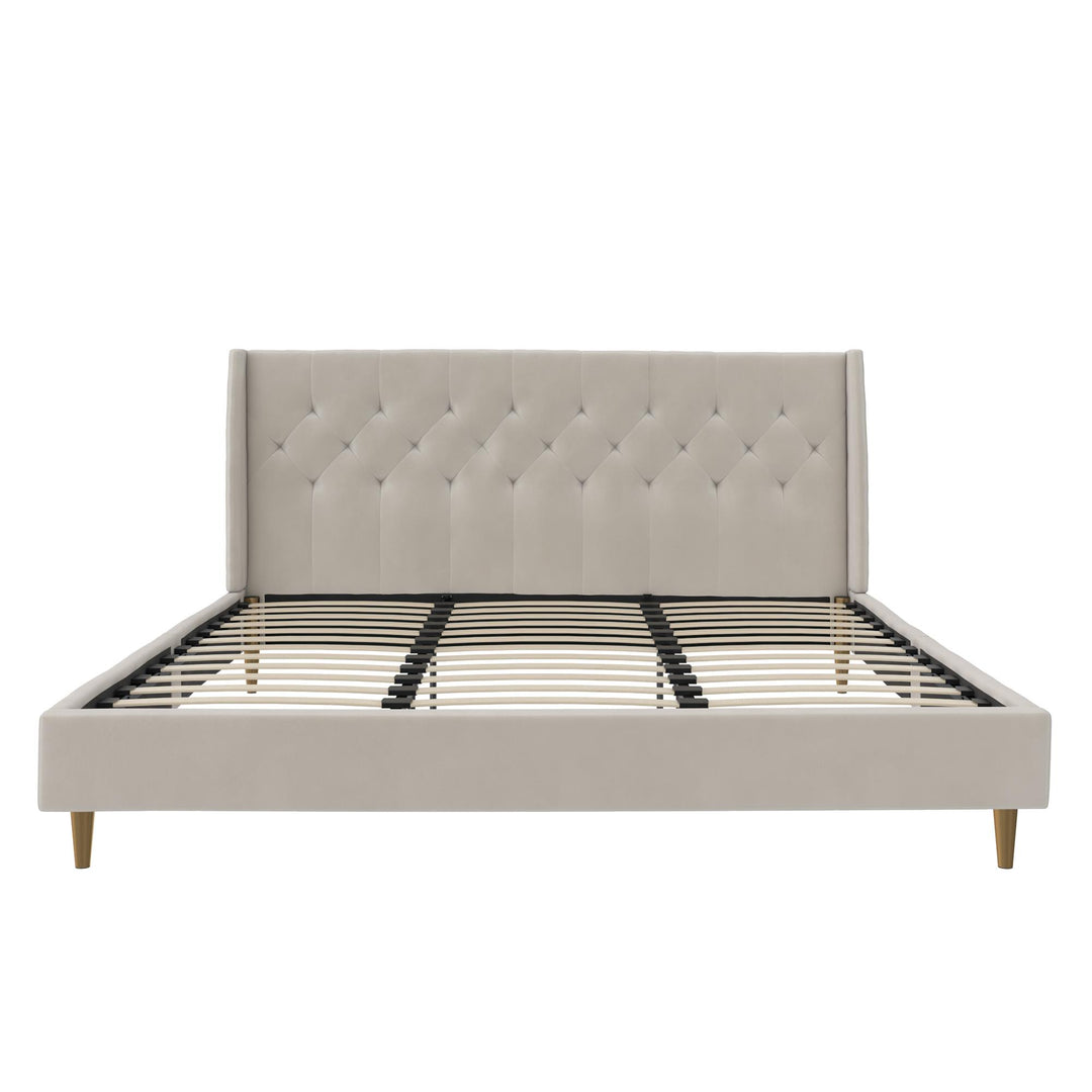Her Majesty Upholstered Bed - Ivory - King