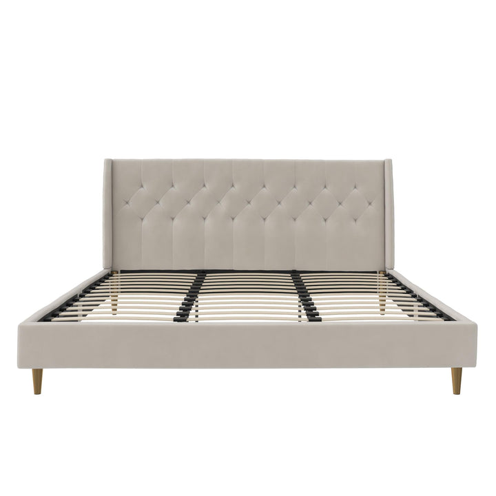 Her Majesty Upholstered Bed - Ivory - King
