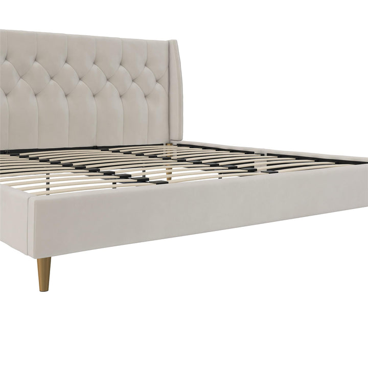 Her Majesty Upholstered Bed - Ivory - King