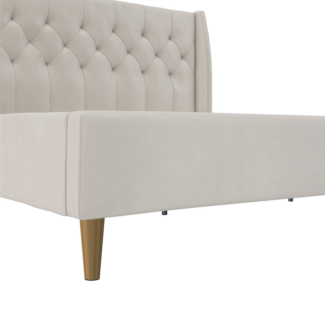 Her Majesty Upholstered Bed - Ivory - King