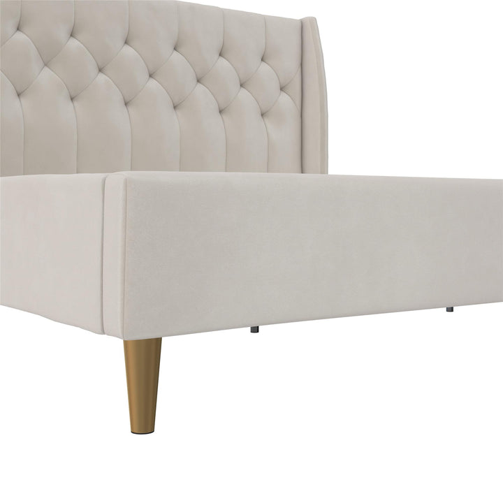 Her Majesty Upholstered Bed - Ivory - King