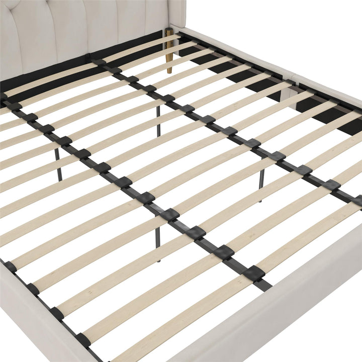 Her Majesty Upholstered Bed - Ivory - King
