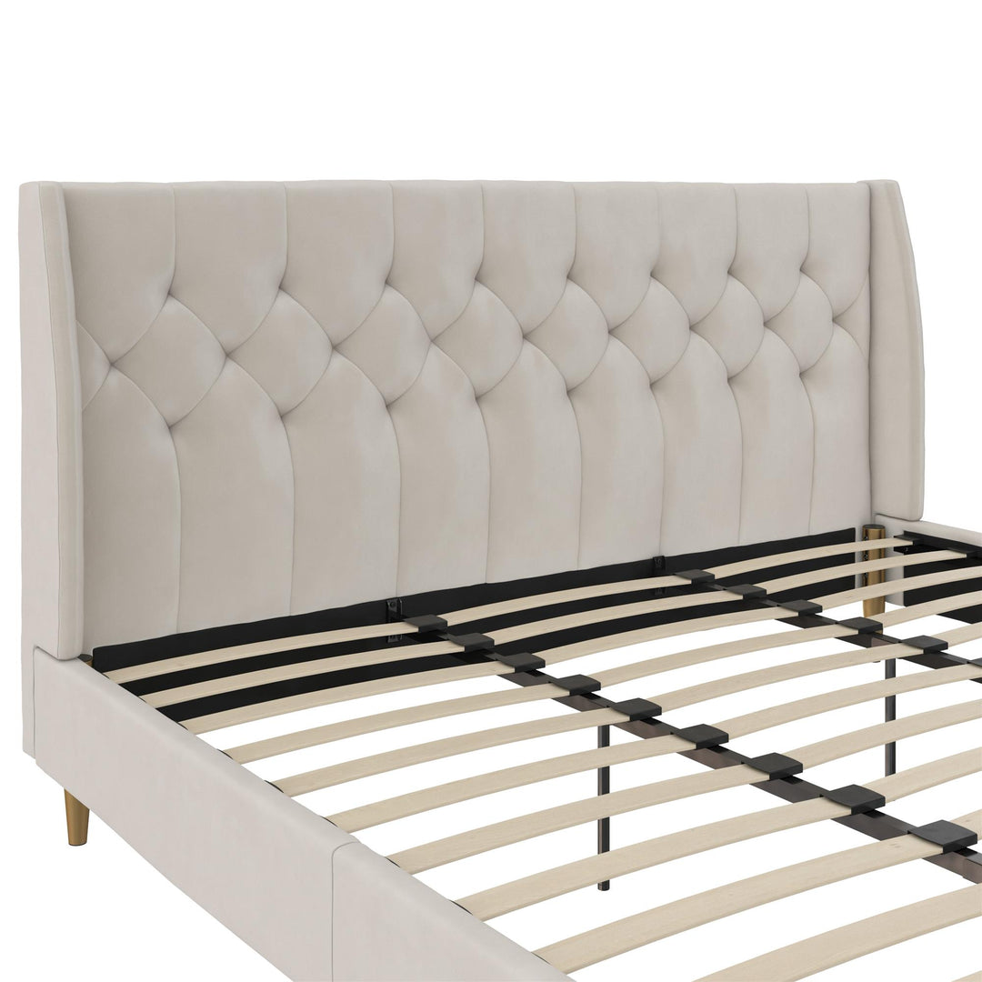 Her Majesty Upholstered Bed - Ivory - King