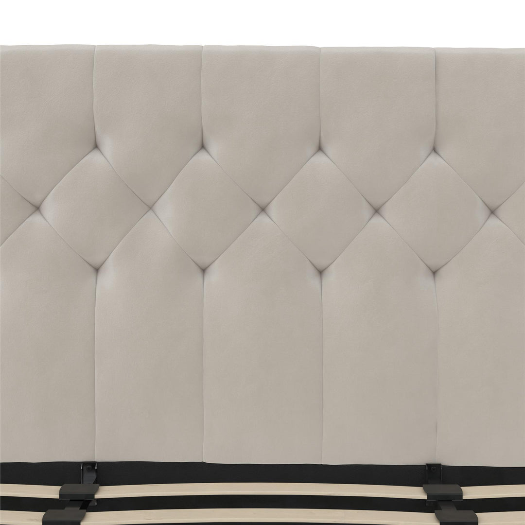 Her Majesty Upholstered Bed - Ivory - King