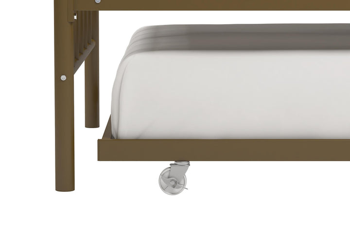 Manila Metal Daybed and Trundle Set with Sturdy Metal Frame and Slats - Gold - Twin