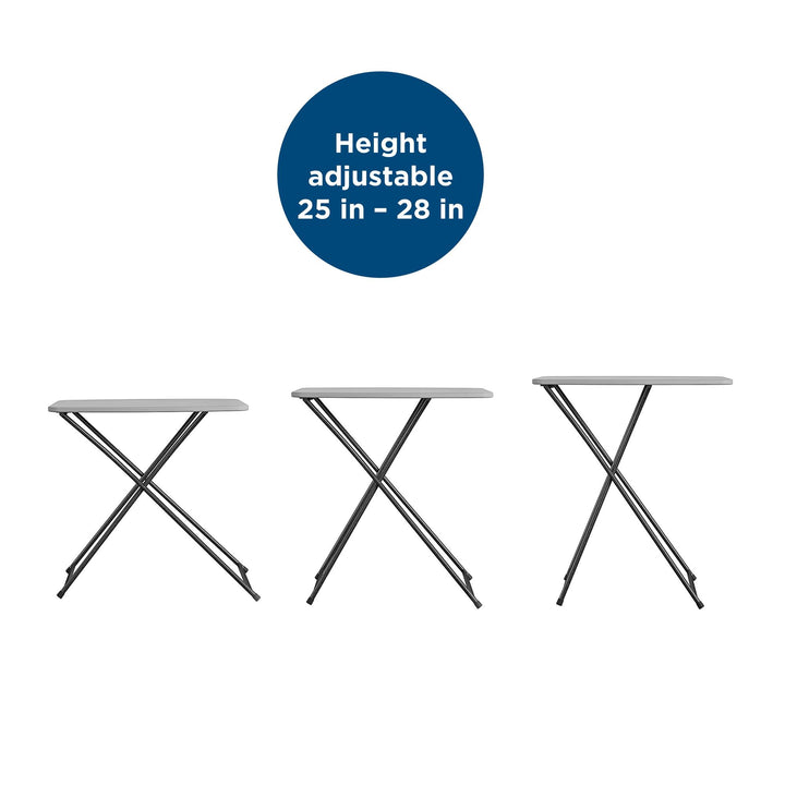 Multi-Functional, Adjustable, Personal Folding Activity Table - Gray - 2-Pack