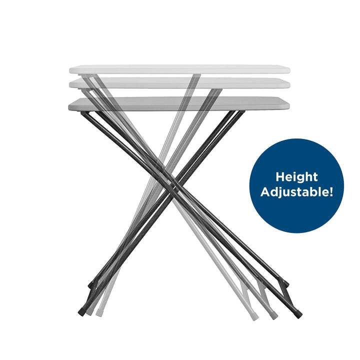 Multi-Functional, Adjustable, Personal Folding Activity Table - Gray - 2-Pack