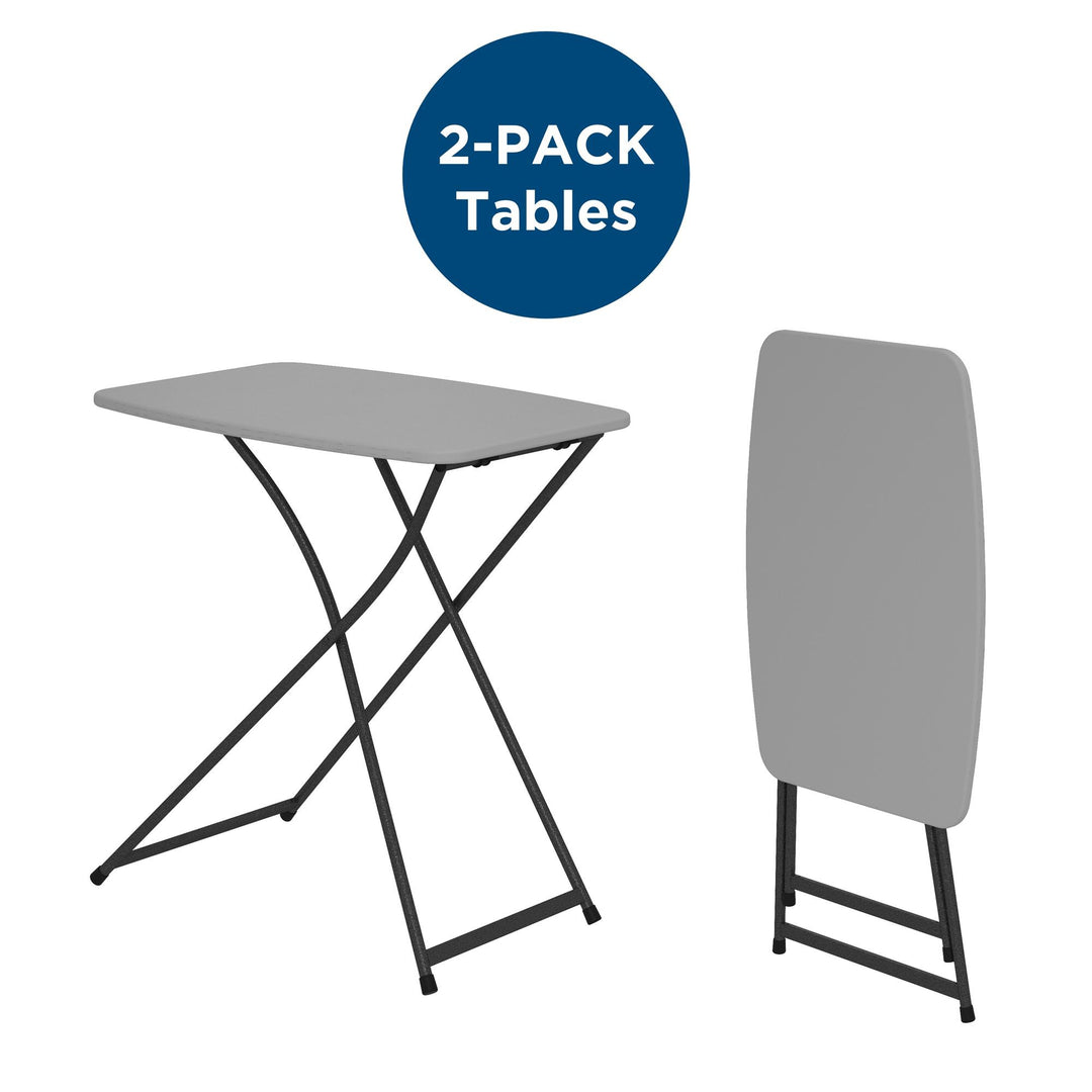 Multi-Functional, Adjustable, Personal Folding Activity Table - Gray - 2-Pack