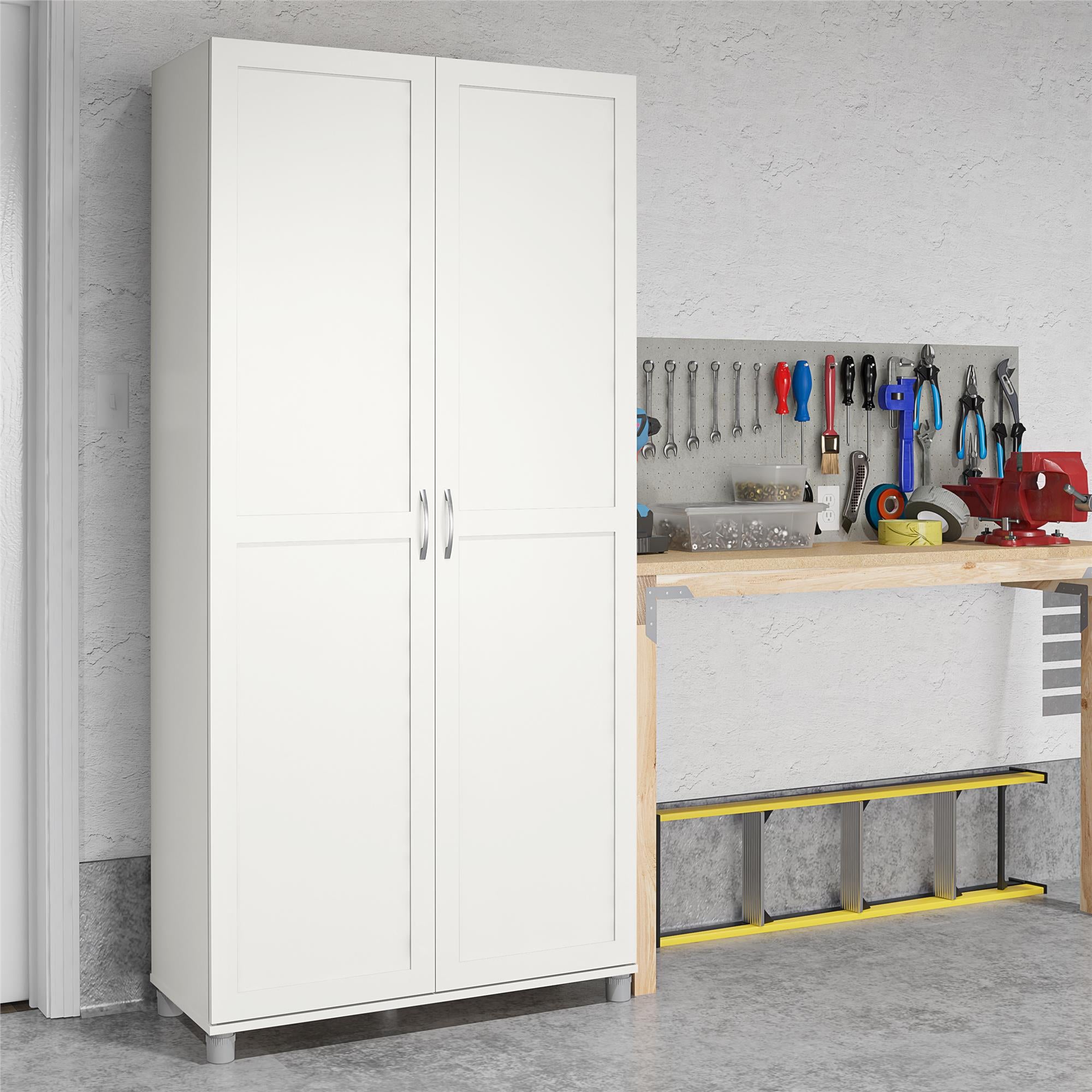 36 Inch 2 Door Utility Cabinet Spacious Storage Solution RealRooms