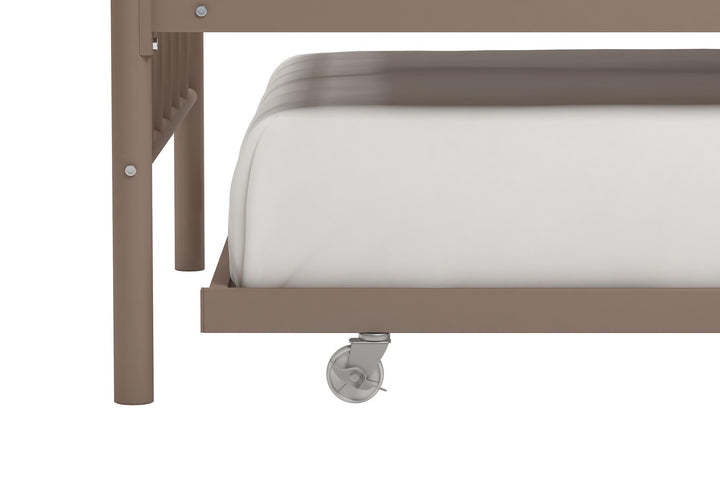 Manila Metal Daybed and Trundle Set with Sturdy Metal Frame and Slats - Millennial Pink - Twin