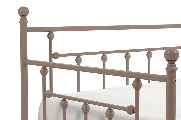 Manila Metal Daybed and Trundle Set with Sturdy Metal Frame and Slats - Millennial Pink - Twin