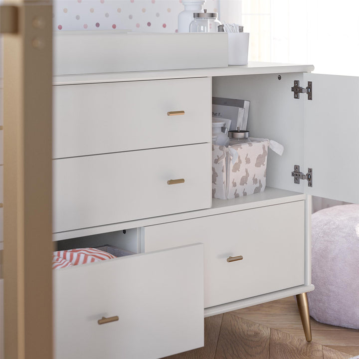 Valentina 4 Drawer/ 1 Door Convertible Dresser & Changing Table - White