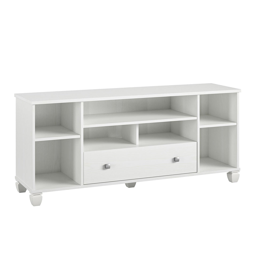 7 open shelves TV stand - White