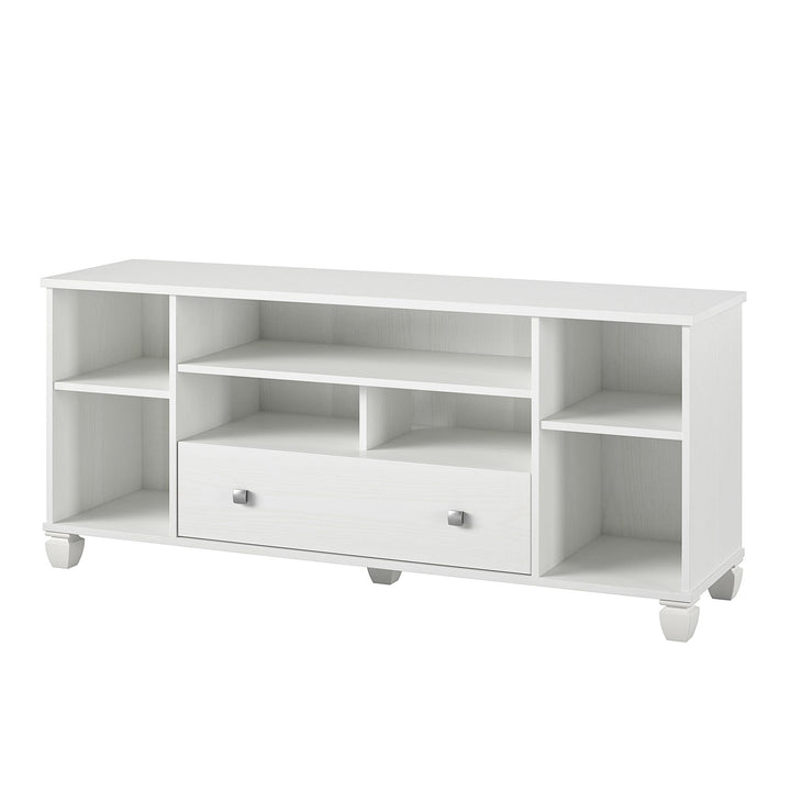 7 open shelves TV stand for up to 64" - White
