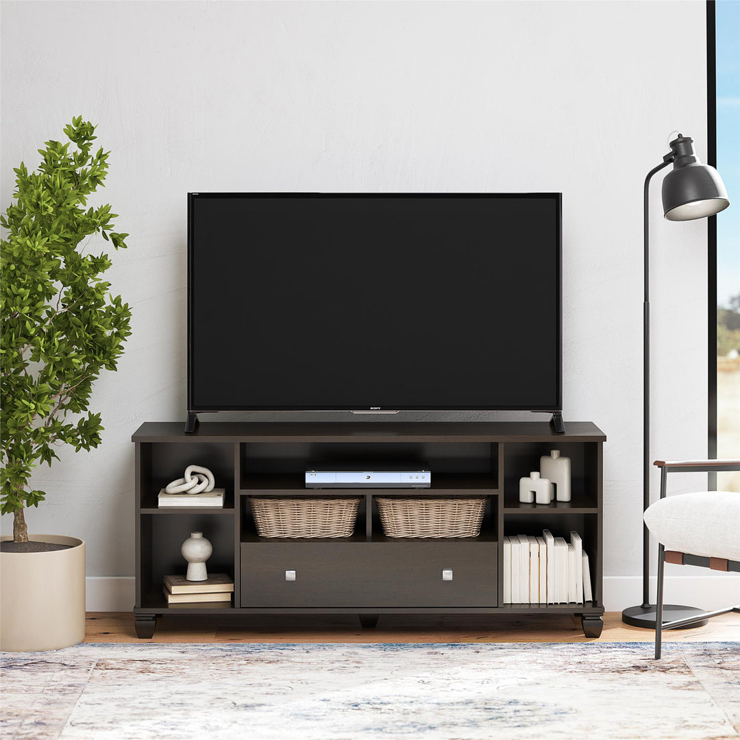 TV stand with drawer and shelves - Espresso