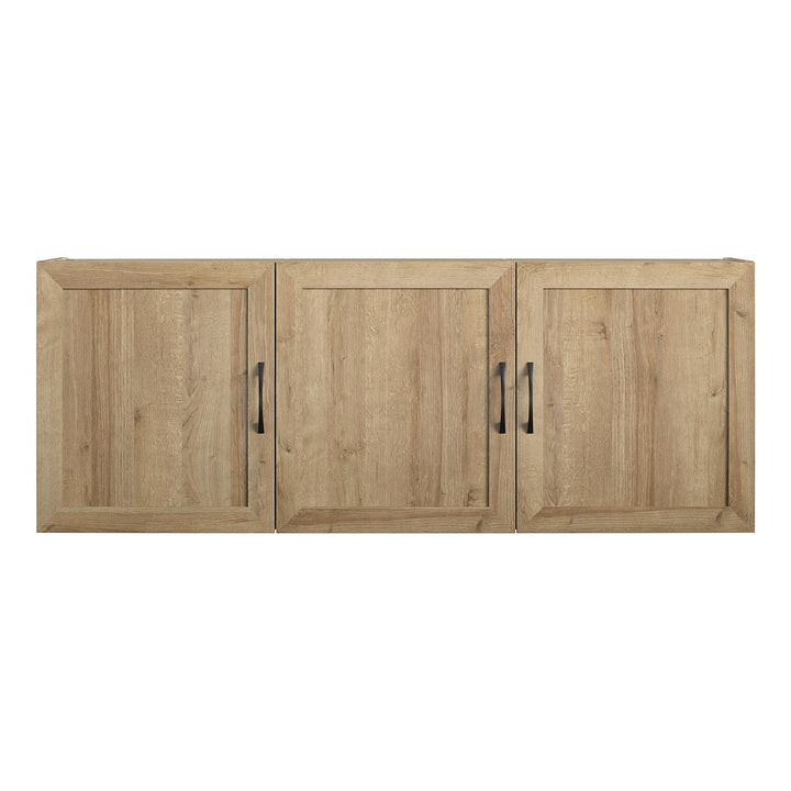 Basin Framed 54 Inch Wall Cabinet with 6 Shelves - Natural