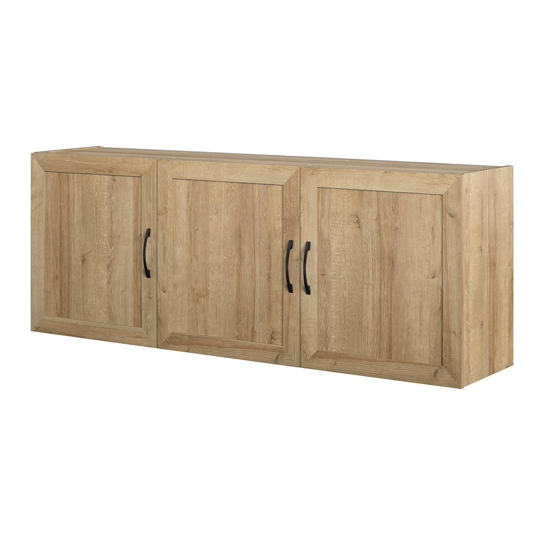 Basin Framed 54 Inch Wall Cabinet with 6 Shelves - Natural