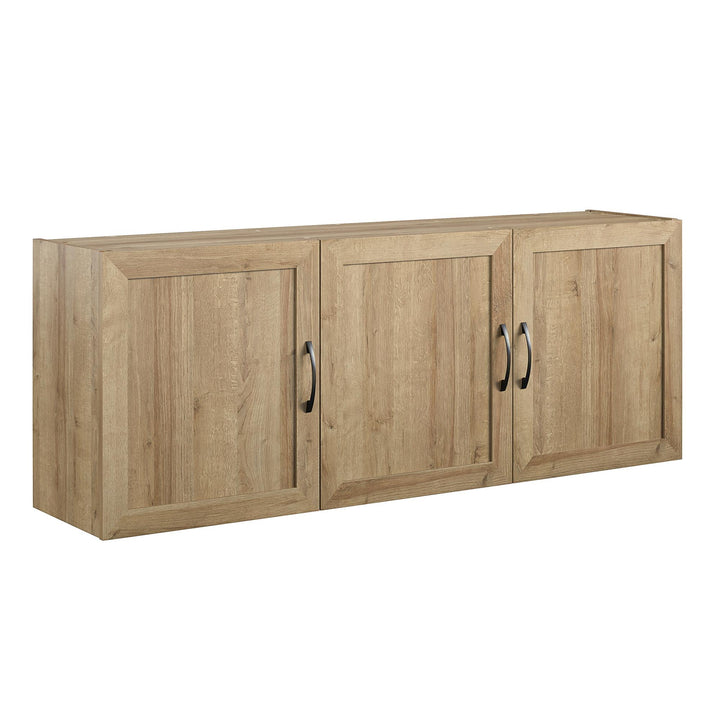 Basin Framed 54 Inch Wall Cabinet with 6 Shelves - Natural