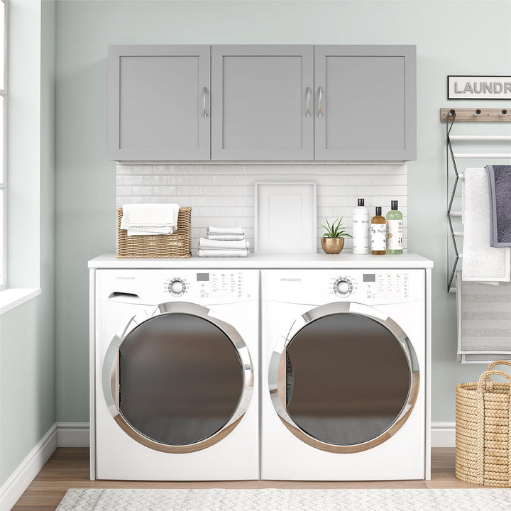 Basin Framed 54 Inch Wall Cabinet with 6 Shelves - Dove Gray