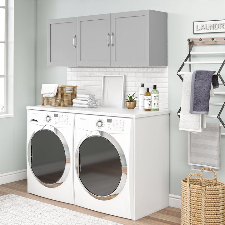 Basin Framed 54 Inch Wall Cabinet with 6 Shelves - Dove Gray