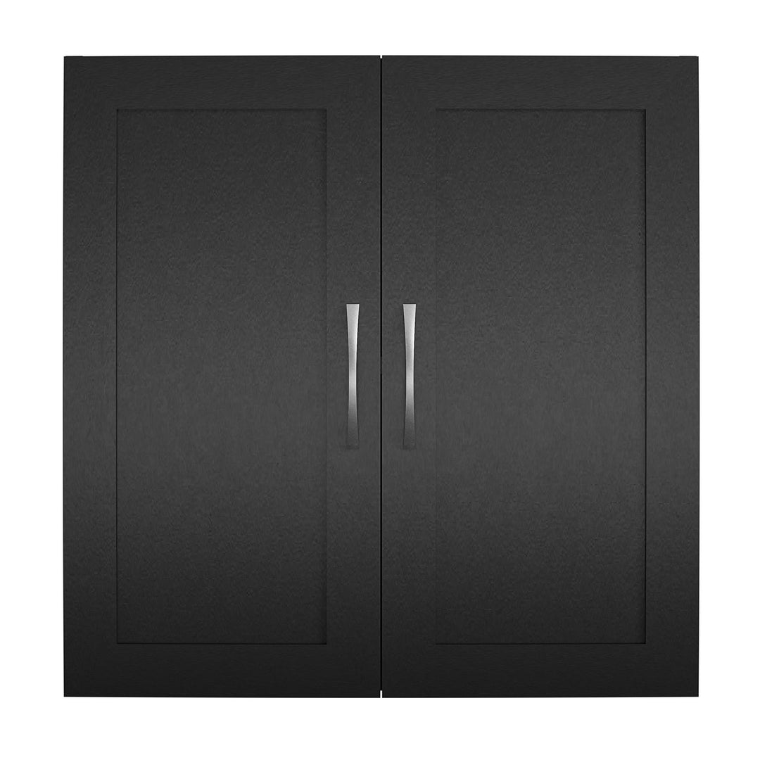 Basin Framed 24 Inch Wall Cabinet with 2 Shelves - Black - 2 Door