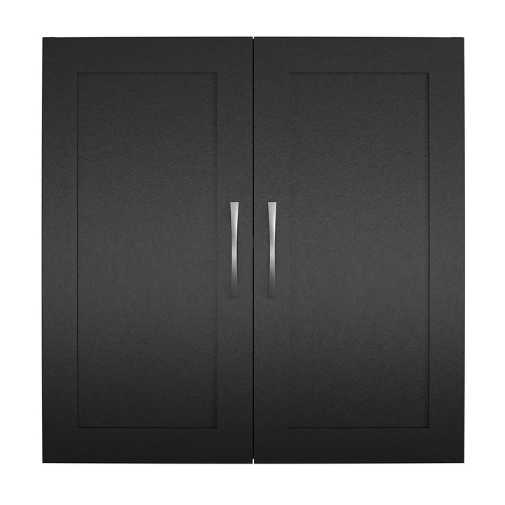 Basin Framed 24 Inch Wall Cabinet with 2 Shelves - Black - 2 Door