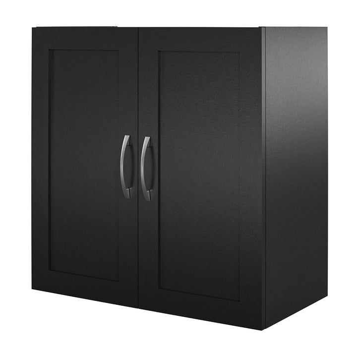 Basin Framed 24 Inch Wall Cabinet with 2 Shelves - Black - 2 Door