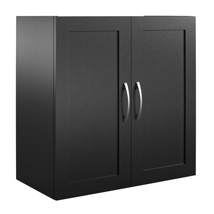 Basin Framed 24 Inch Wall Cabinet with 2 Shelves - Black - 2 Door