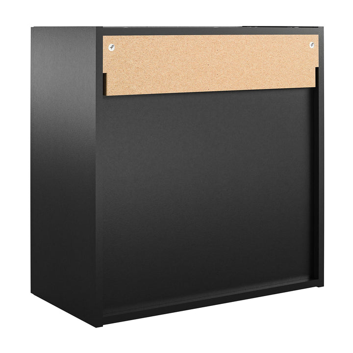 Basin Framed 24 Inch Wall Cabinet with 2 Shelves - Black - 2 Door
