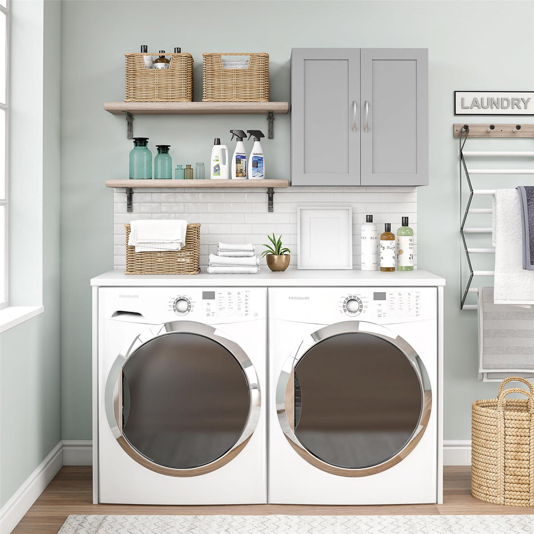 Basin Framed 24 Inch Wall Cabinet with 2 Shelves - Dove Gray