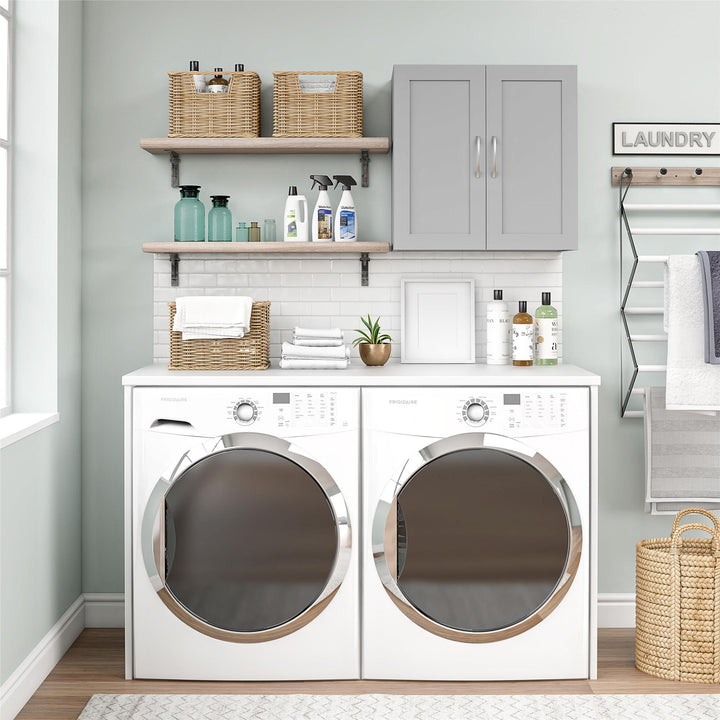 Basin Framed 24 Inch Wall Cabinet with 2 Shelves - Dove Gray