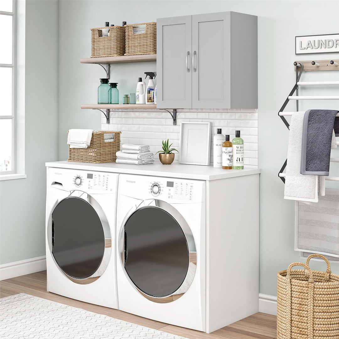 Basin Framed 24 Inch Wall Cabinet with 2 Shelves - Dove Gray