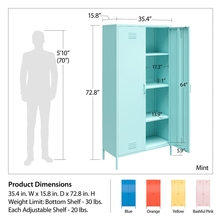 Versatile storage with tall metal cabinet -  Orange